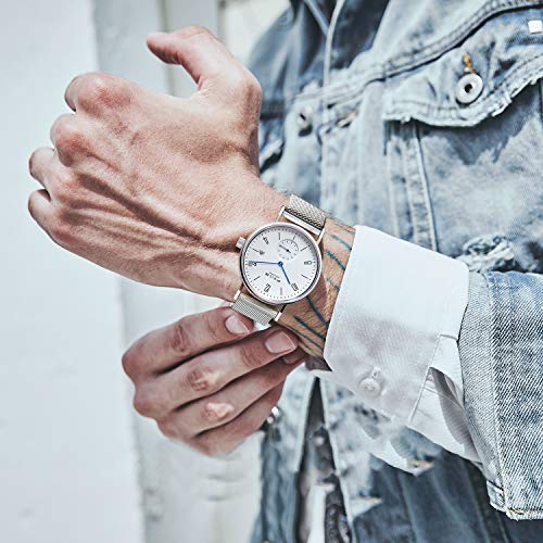 FEICE Men’s Watches Bauhaus Design Automatic Watch Waterproof Sapphire Crystal Analog Mechanical Watches for Men Women Unisex -FM201 Sliver - Image 5