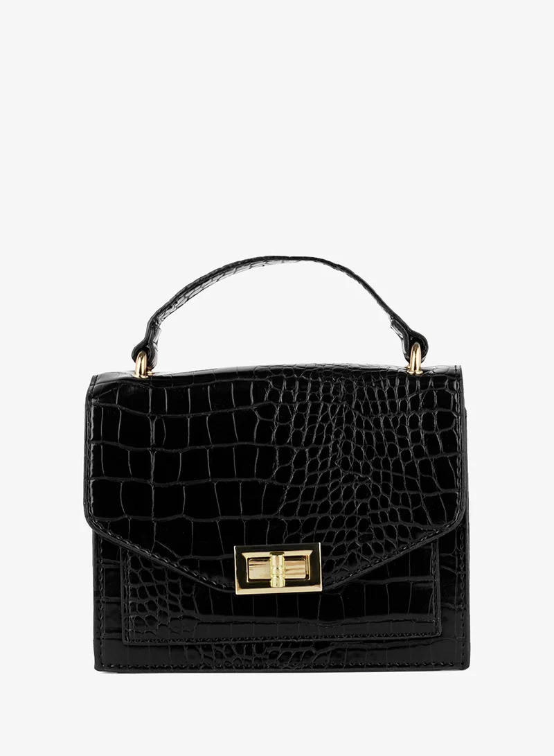London Rag London Rag Black Multi Strap Mini Clutch Sling Bag
