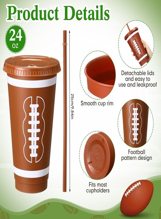 Pickmesh 24 Pcs Funny Christmas Football Gifts Set Football Plastic Cups with Straw and Lid Novelty Sport Crew Socks Bracelet and Keychain for Sport Team Birthday Party Favors Stocking Stuffer - Image 2