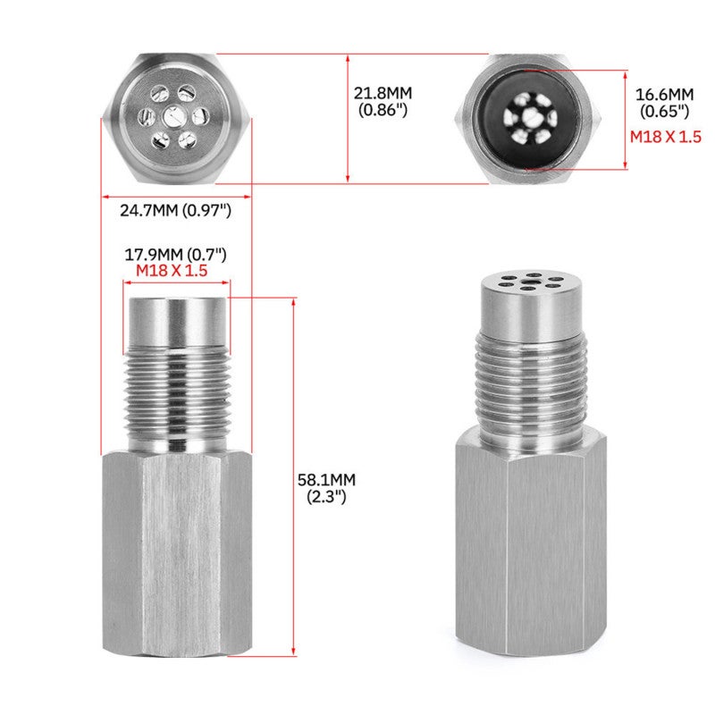 Automotive Modification Accessory: Silver M18X1.5 Catalytic Converter - Eliminates Inspection Light Motor Fixes P0420 Code Damage for Automotive Repair Enthusiasts - Image 4