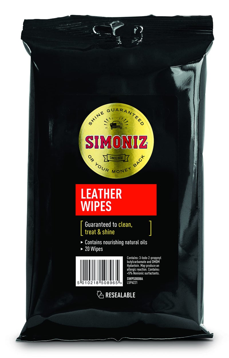 SIMONIZ SWPS0008A Leather Wipes 20pk - Image 1