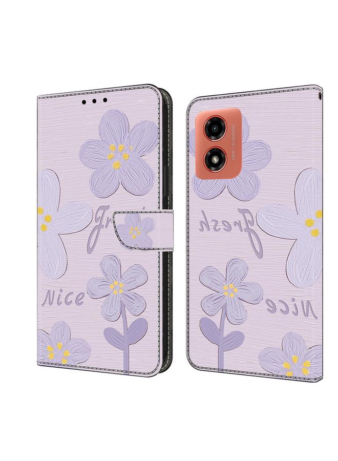 S-TOP Case For Motorola Moto E14 Fresh Painted Leather Phone Case - Image 1