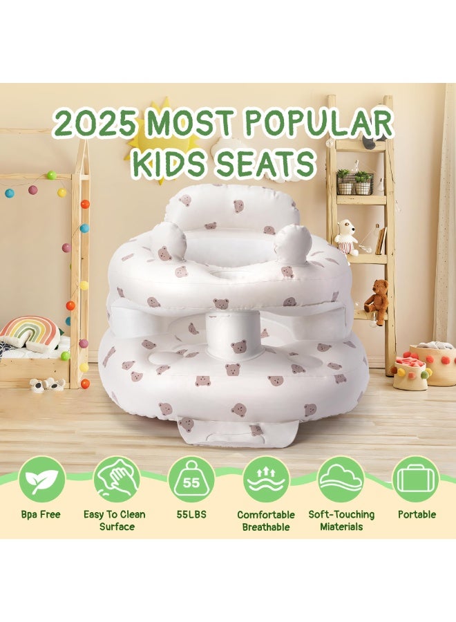 NIBEMINENT Inflatable Baby Seat for Babies 3-36 Months, Sit Me Up Floor Chair with Built-in Air Pump, Infant Support Seat for Sitting & Learning to Sit, Full Surround Design (Bear) - Image 5
