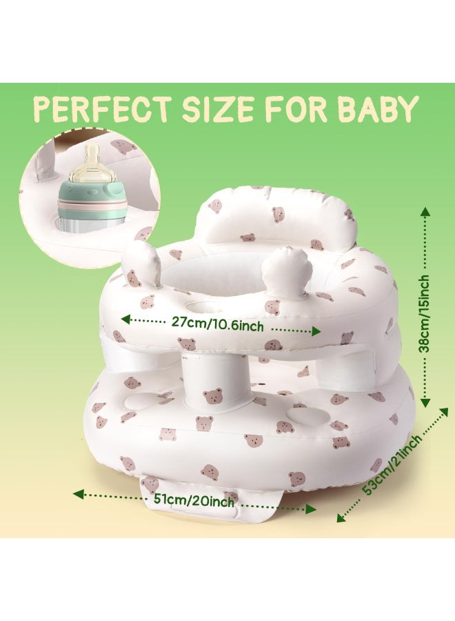 NIBEMINENT Inflatable Baby Seat for Babies 3-36 Months, Sit Me Up Floor Chair with Built-in Air Pump, Infant Support Seat for Sitting & Learning to Sit, Full Surround Design (Bear) - Image 3