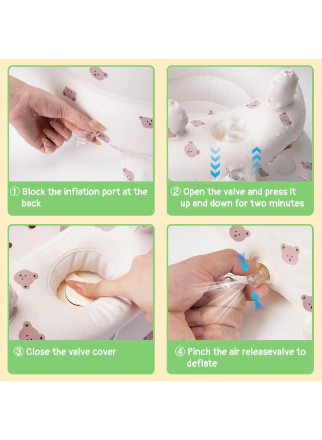 NIBEMINENT Inflatable Baby Seat for Babies 3-36 Months, Sit Me Up Floor Chair with Built-in Air Pump, Infant Support Seat for Sitting & Learning to Sit, Full Surround Design (Bear) - Image 4