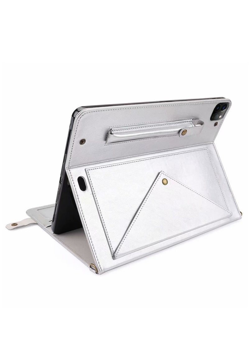 iPad Pro 11 Case with Shoulder Strap and Hand Band, PU Leather Shoulder Bag Envelope Wallet Cover with Card Holder Cash Pocket Pencil Holder for iPad Pro 11  - Image 5