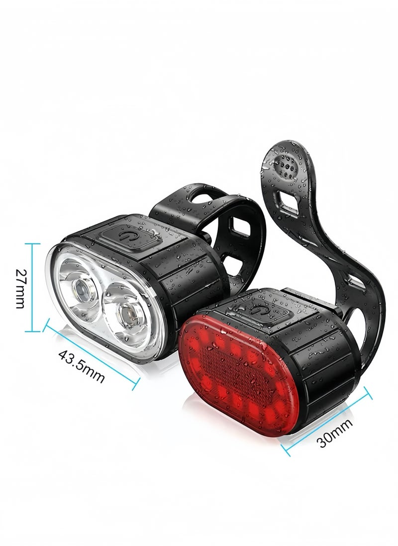 Lee Yon Bike Lights Set, USB Rechargeable, Ultra Bright LED Cycle Light Front and Back Rear Light, IPX5 Waterproof Bike Light Set for Night Riding/Camping, 10 Lighting Modes, Longer Battery Life  - Image 2
