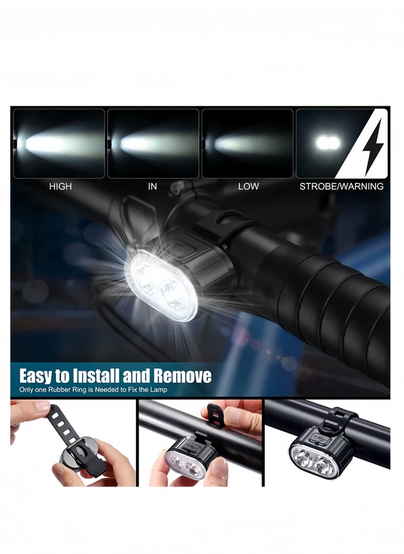 Lee Yon Bike Lights Set, USB Rechargeable, Ultra Bright LED Cycle Light Front and Back Rear Light, IPX5 Waterproof Bike Light Set for Night Riding/Camping, 10 Lighting Modes, Longer Battery Life  - Image 5