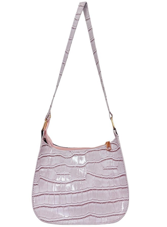 CHICGLOW Shoulder Bag for Women, Stone pattern Cute Hobo Purses Tote Handbags Clutch Underarm Purse with Zipper Closure Pink - Image 1