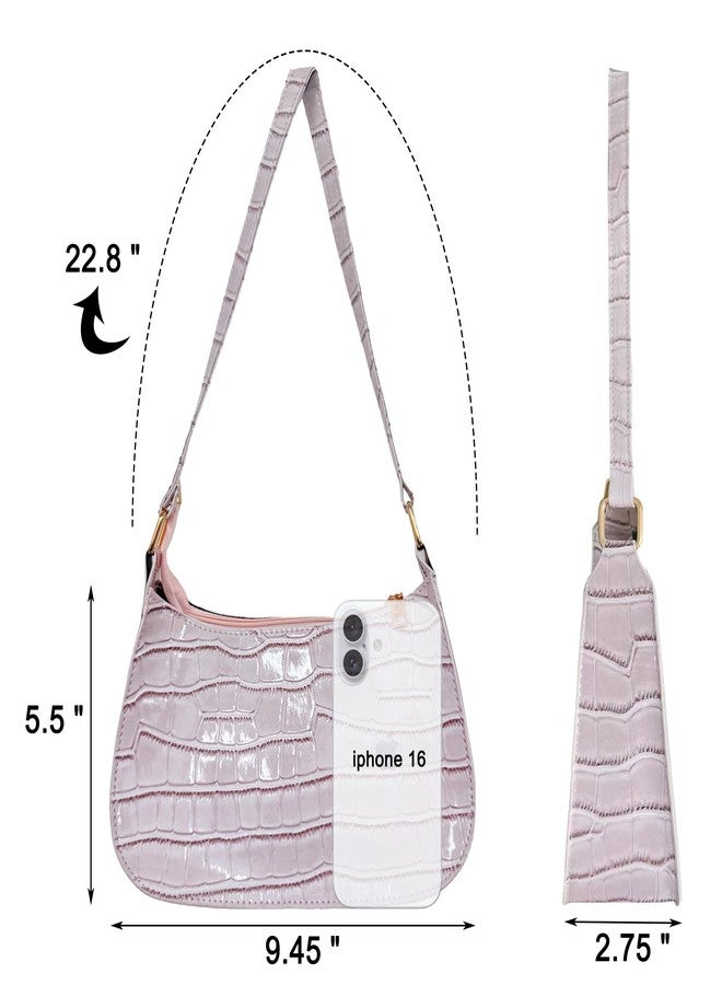 CHICGLOW Shoulder Bag for Women, Stone pattern Cute Hobo Purses Tote Handbags Clutch Underarm Purse with Zipper Closure Pink - Image 4