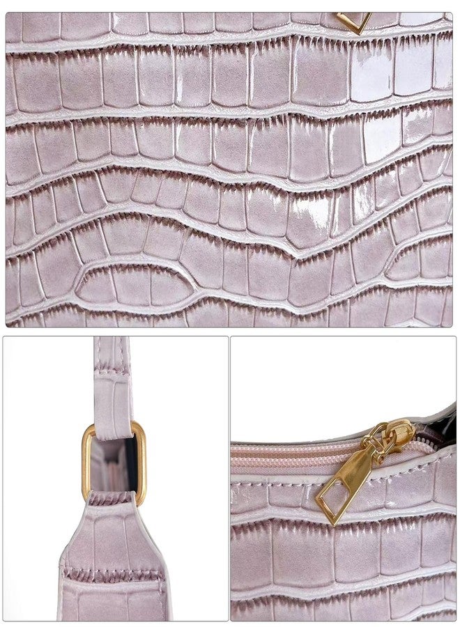CHICGLOW Shoulder Bag for Women, Stone pattern Cute Hobo Purses Tote Handbags Clutch Underarm Purse with Zipper Closure Pink - Image 5