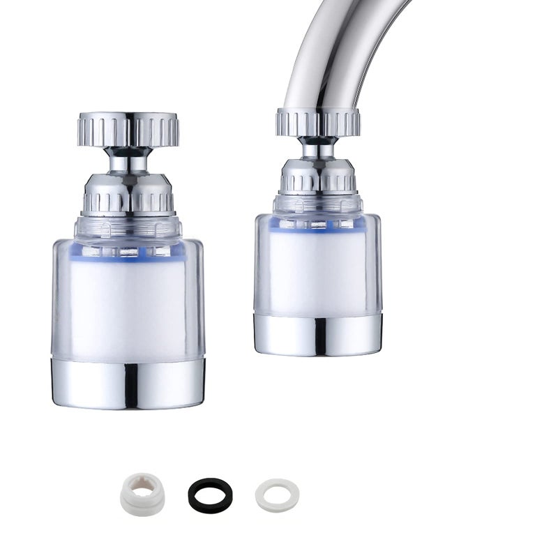 CaoXiong 360-Degree Rotating Faucet Filter Sink Water Faucet Filter Water Purifier Faucet Filter Purifier for Kitchen and Bathroom,Removes Heavy Metals and Hard Water(Blue) - Image 1