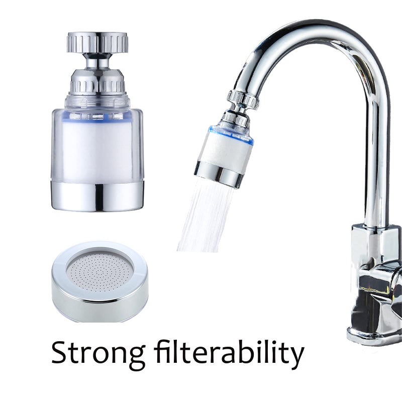 CaoXiong 360-Degree Rotating Faucet Filter Sink Water Faucet Filter Water Purifier Faucet Filter Purifier for Kitchen and Bathroom,Removes Heavy Metals and Hard Water(Blue) - Image 3