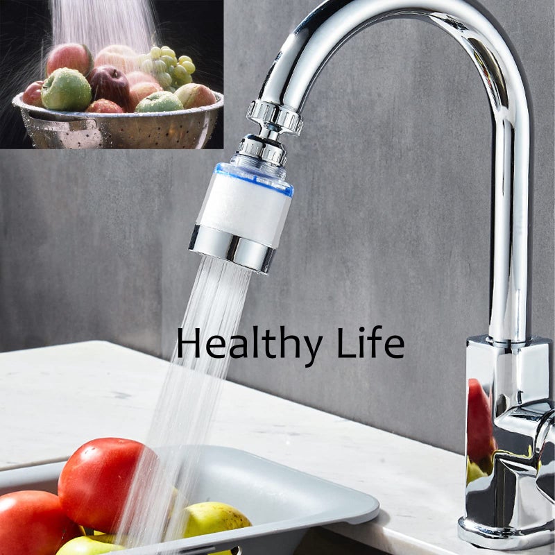 CaoXiong 360-Degree Rotating Faucet Filter Sink Water Faucet Filter Water Purifier Faucet Filter Purifier for Kitchen and Bathroom,Removes Heavy Metals and Hard Water(Blue) - Image 2