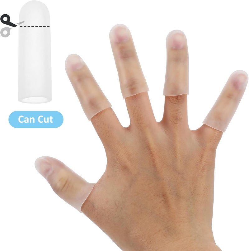 WY LIGHTING LEVEL أغطية أصابع جل 10 قطع واقيات أصابع جل أغطية أصابع سيليكون حماية أطراف الأصابع دعم واقيات الأصابع حماية الإبهام لالتهاب الجلد الإكزيمائي تشقق الأصابع التهاب المفاصل - Image 4