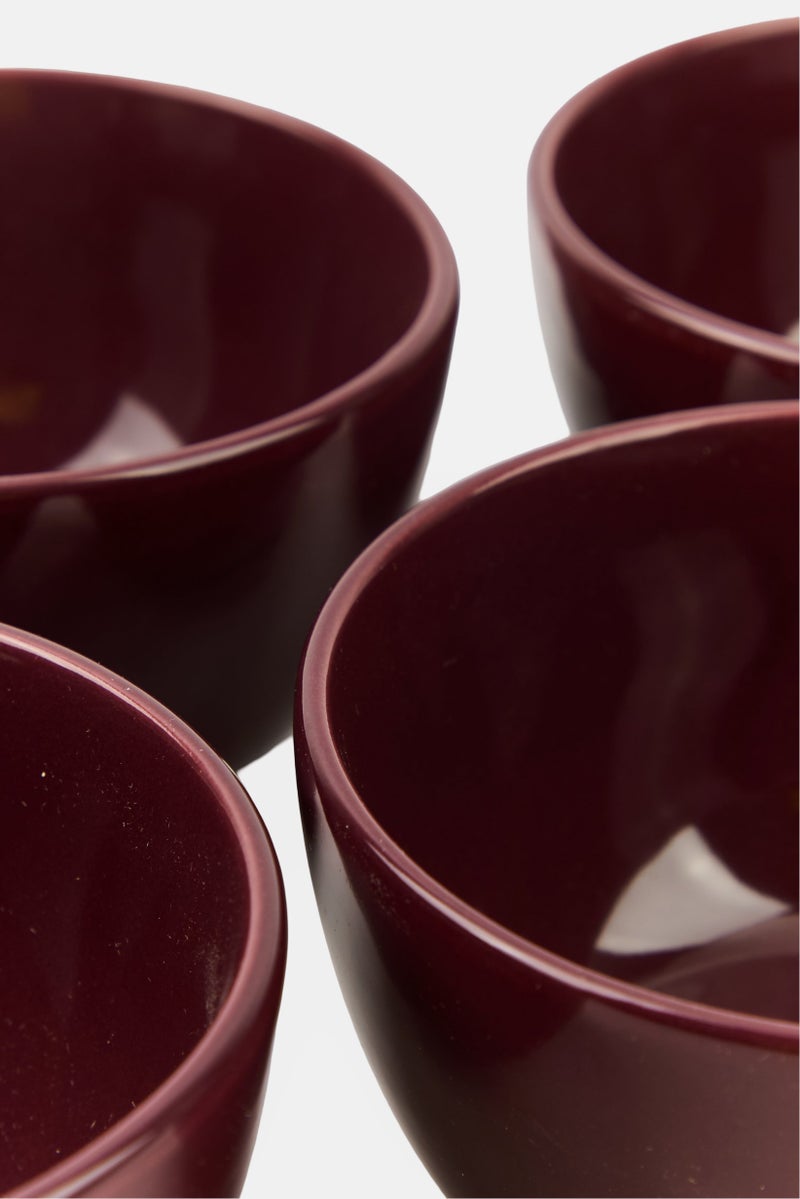 Maser Inoda 4 Pieces Ceramic Bowl Set, Burgundy - Image 2