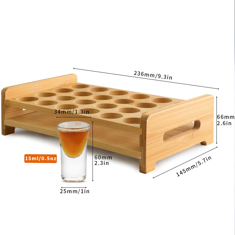 Linall Shot Glass Set 0.5Oz/15Ml 24Pcs Clear Shot Glass Holder Set Mini Shot Glass Perfect For Party  Bar  Club  Cocktail (24Pcs) - Image 2