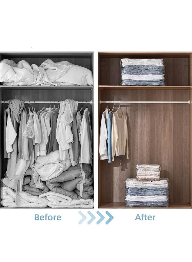 4 قطع من أكياس التخزين المفرغة من الهواء، لا تحتاج إلى مضخة، أكياس موفرة للمساحة، أكياس مكعبة ضخمة، أكياس غلق مفرغة من الهواء كبيرة جدًا للأغطية والبطانيات وأغطية الفراش ومنظمات الخزانة (L-100x70x32 سم) - Image 4