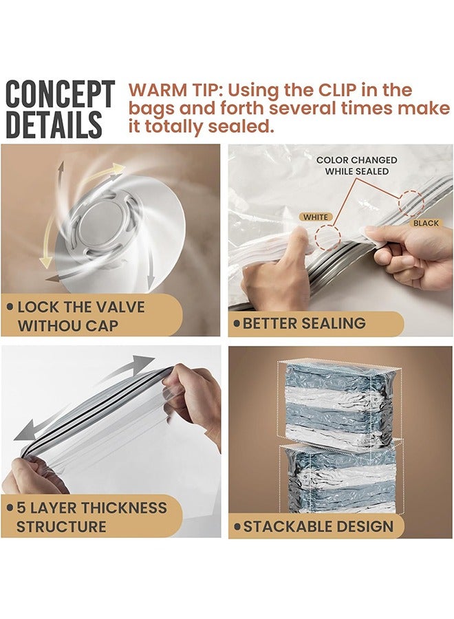4Piece Vacuum Storage Bags,No Pump Required,Space Saver Bags,Jumbo Cube bag,Extra Large Vacuum Sealer Bags for Comforters Blankets Bedding Duvet,Closet Organizers (L-100x70x32cm)  - Image 2