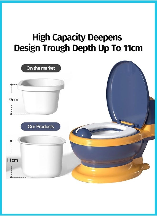 Generic - Kid Size Potty, Realistic Potty Training Toilet, Toddler Potty Chair with Soft Seat, Removable Potty Pot, Toilet Tissue Dispenser and Splash Guard, Non-Slip for Toddler& Baby&Kids - Image 1