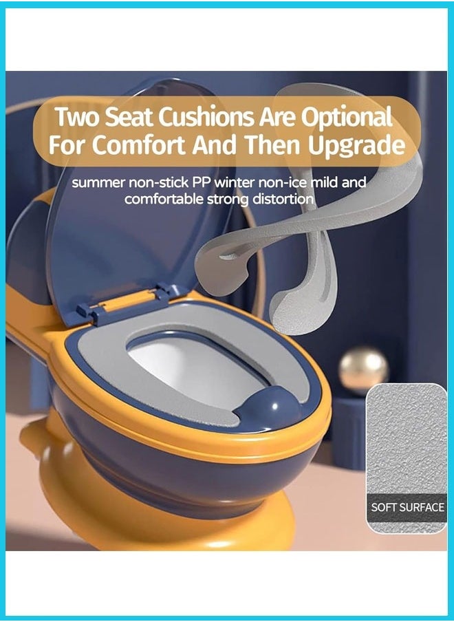 Generic - Kid Size Potty, Realistic Potty Training Toilet, Toddler Potty Chair with Soft Seat, Removable Potty Pot, Toilet Tissue Dispenser and Splash Guard, Non-Slip for Toddler& Baby&Kids - Image 1