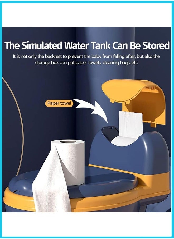 Generic - Kid Size Potty, Realistic Potty Training Toilet, Toddler Potty Chair with Soft Seat, Removable Potty Pot, Toilet Tissue Dispenser and Splash Guard, Non-Slip for Toddler& Baby&Kids - Image 1