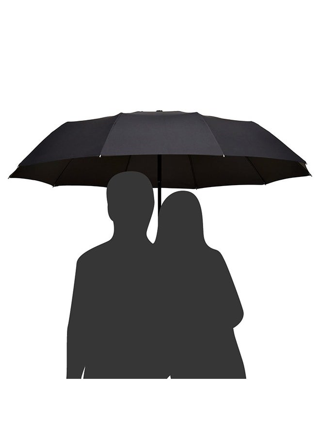 Automatic Folding Umbrella, Sunblock and Rain Umbrella with 125 CM, Durable and Sturdy, Unisex, Black