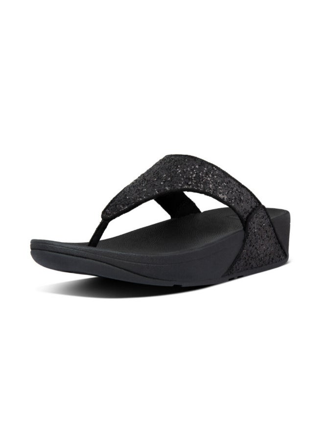 FitFlop 049-588 Fitflop Ladies Sandals Lulu Glitter Toe Thong X03-339 Black  - Image 1