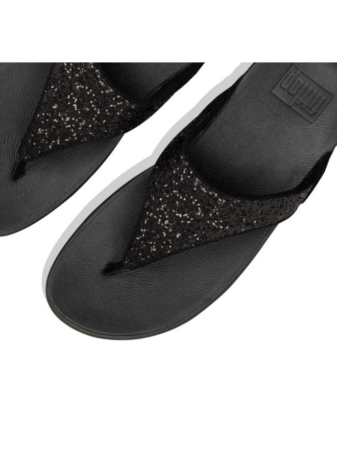 FitFlop 049-588 Fitflop Ladies Sandals Lulu Glitter Toe Thong X03-339 Black  - Image 2