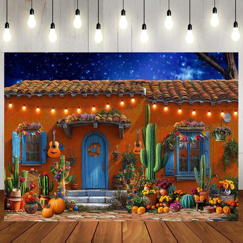 LTLYH 7x5ft MexicanTheme Backdrop Cabin House Party Decoraitons Mexican Cabin House Photography Backdrop Drop Cinco De MayoParty Decorations Photo Booth Props - Image 5