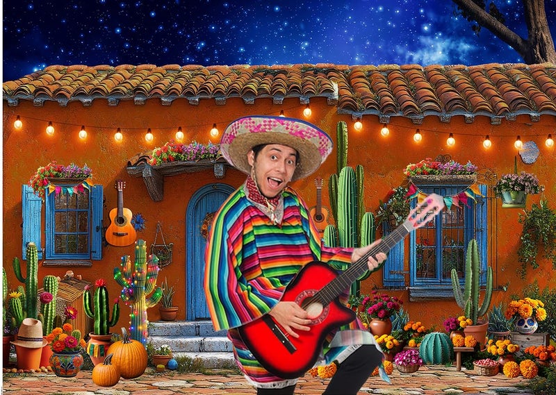 LTLYH 7x5ft MexicanTheme Backdrop Cabin House Party Decoraitons Mexican Cabin House Photography Backdrop Drop Cinco De MayoParty Decorations Photo Booth Props - Image 3