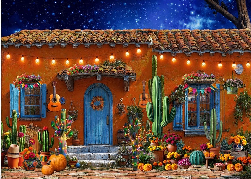 LTLYH 7x5ft MexicanTheme Backdrop Cabin House Party Decoraitons Mexican Cabin House Photography Backdrop Drop Cinco De MayoParty Decorations Photo Booth Props - Image 1