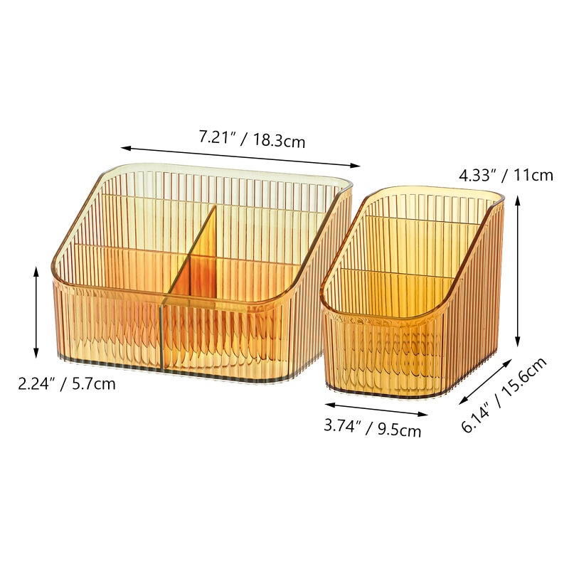 OSTEED AMBER Makeup Organizer Makeup Brush Holder 8 Cups for Vanity Bathrate Confertop Organizer Vricser منظم لعرض مستحضرات التجميل للعناية بالبشرة العطور. - Image 3