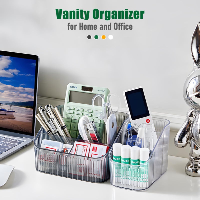 OSTEED AMBER Makeup Organizer Makeup Brush Holder 8 Cups for Vanity Bathrate Confertop Organizer Vricser منظم لعرض مستحضرات التجميل للعناية بالبشرة العطور. - Image 4