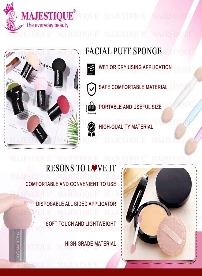 Majestique 2Pcs Set - Powder Puff & Mushroom Head Sponge with Case, Makeup Foundation Sponge for Dual-use Dry & Wet - Color May Vary - Image 3
