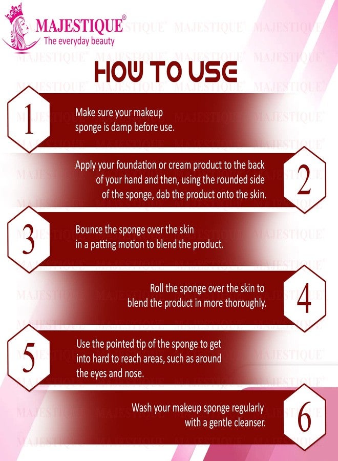 Majestique 2Pcs Set - Powder Puff & Mushroom Head Sponge with Case, Makeup Foundation Sponge for Dual-use Dry & Wet - Color May Vary - Image 4