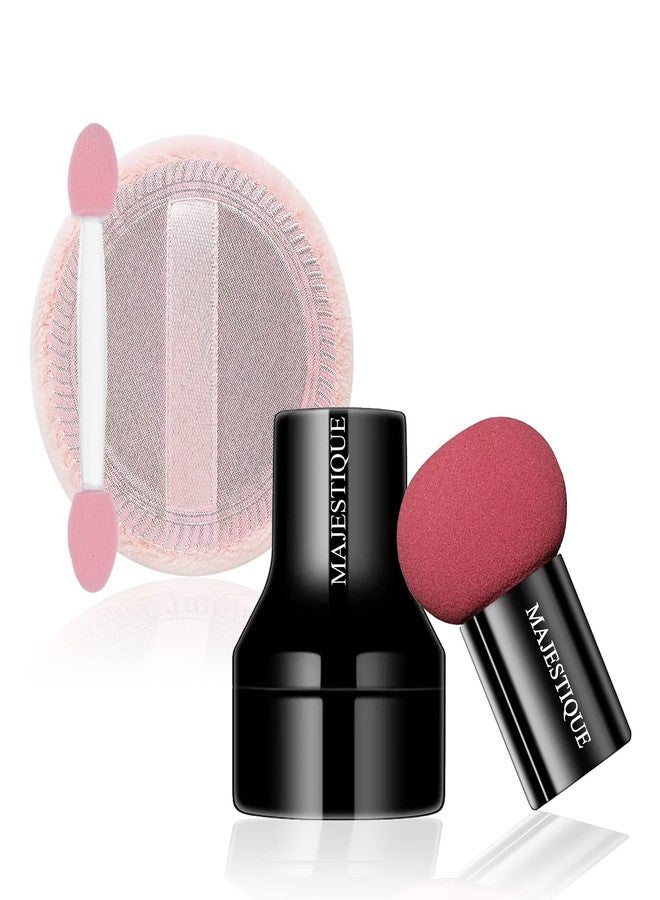 Majestique 2Pcs Set - Powder Puff & Mushroom Head Sponge with Case, Makeup Foundation Sponge for Dual-use Dry & Wet - Color May Vary - Image 1