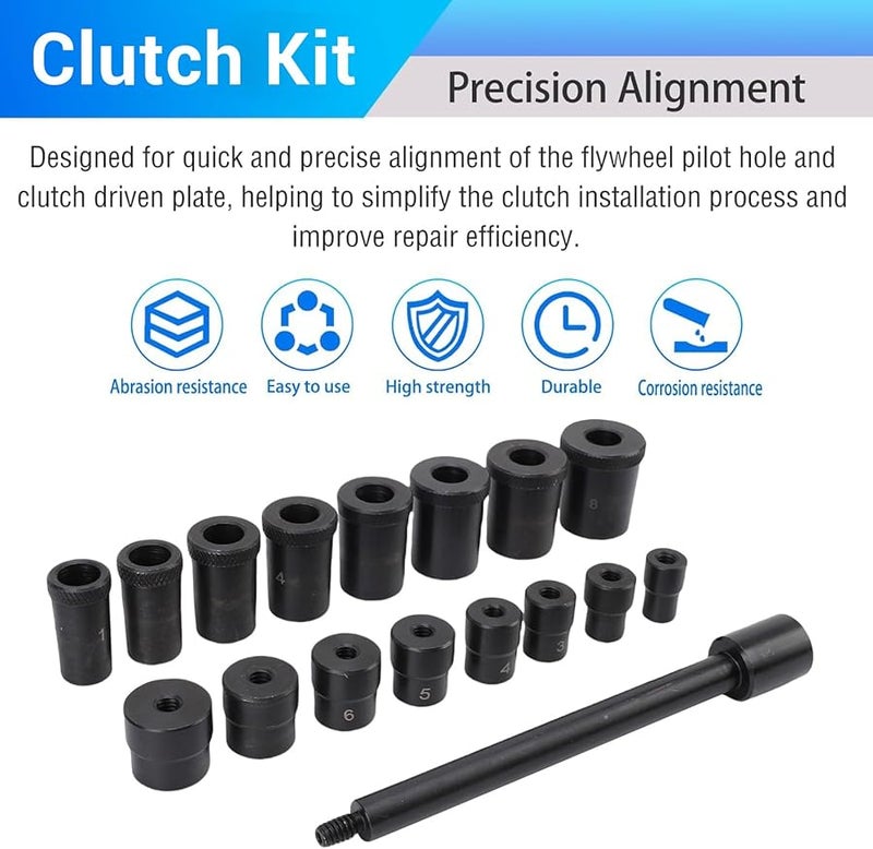 17 قطعة مجموعة أدوات محاذاة القابض العالمية للحدافة والقرص الدافع استبدال السيارات - Image 4