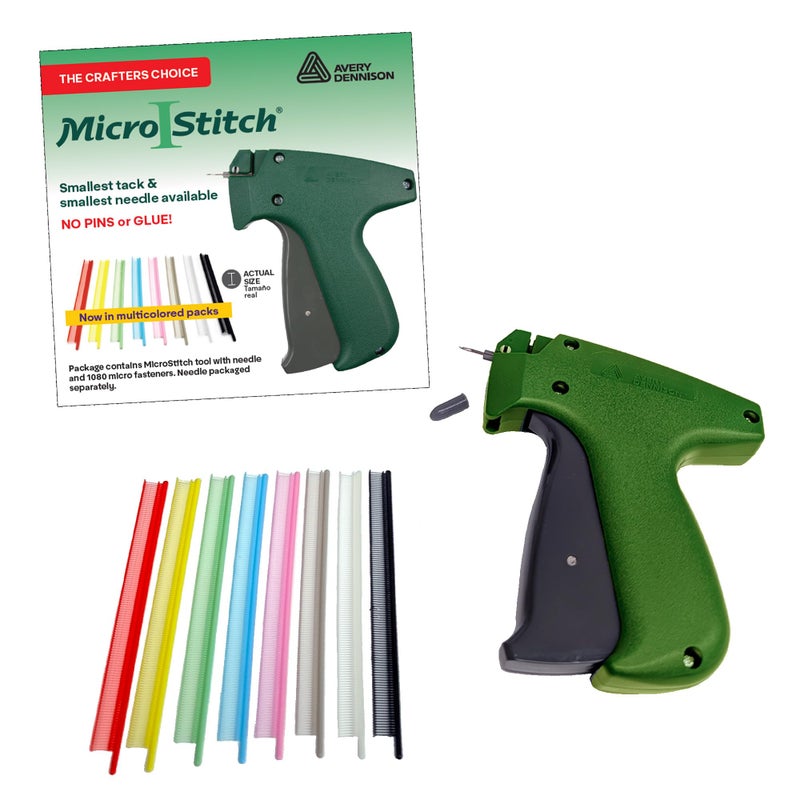 MicroStitchÂ® Allâ€‘inâ€‘One Tagging Gun Kit â€“ Ultraâ€‘Fine Needle Tagger with Black/White & Color Fasteners â€“ Fabricâ€‘Safe for Clothing Repairs, Quilting, Crafts, and DIY Projects (8 Colors) - Image 1