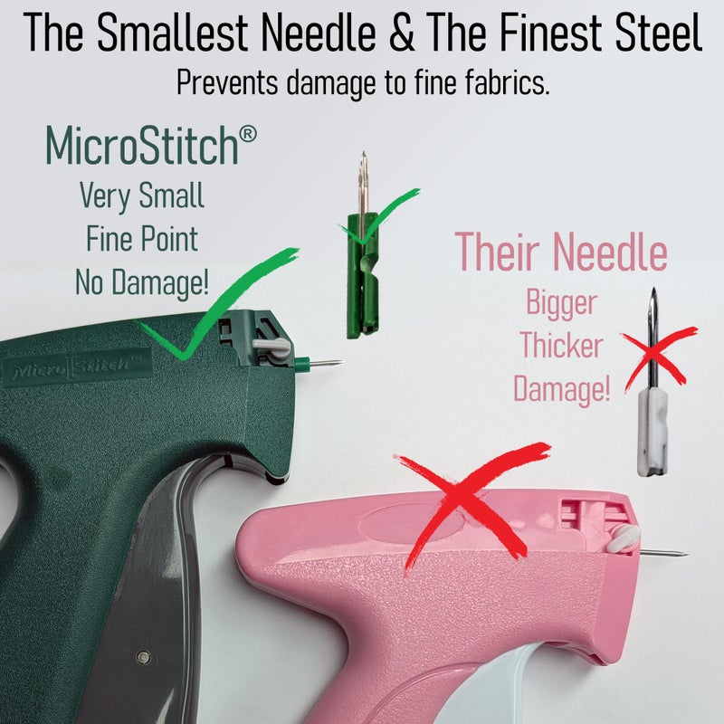 MicroStitchÂ® Allâ€‘inâ€‘One Tagging Gun Kit â€“ Ultraâ€‘Fine Needle Tagger with Black/White & Color Fasteners â€“ Fabricâ€‘Safe for Clothing Repairs, Quilting, Crafts, and DIY Projects (8 Colors) - Image 4
