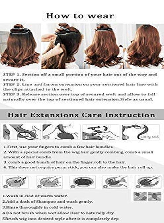 BeatStock Natural Curly Brown Hair Extension, Full Length Wavy Curls, 5 Clips included For Women and Girls in 24 inch - Image 3