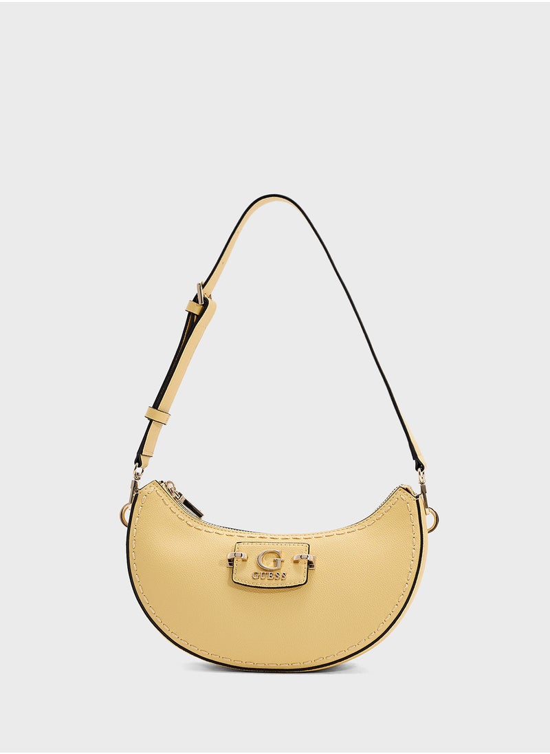 GUESS - Nastra Top Zip Shoulder Bag - Image 1