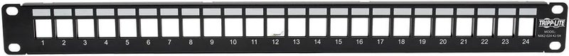 TRIPPLITE 24-Port 1U Shielded Blank Cutouts Patch Panel, Rackmount - Compatible with RJ45, USB, and HDMI - Lifetime Warranty (N062-024-KJ-SH) - Image 3