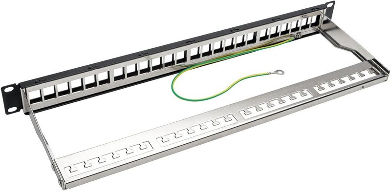 TRIPPLITE 24-Port 1U Shielded Blank Cutouts Patch Panel, Rackmount - Compatible with RJ45, USB, and HDMI - Lifetime Warranty (N062-024-KJ-SH) - Image 4