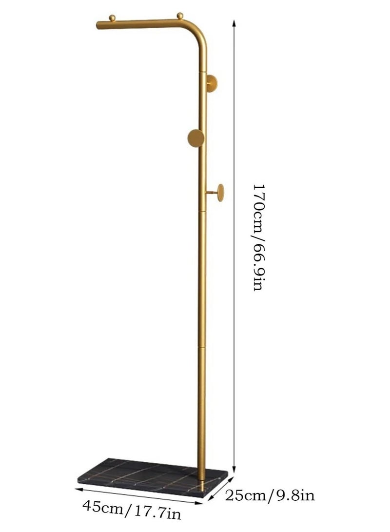 Favarey 170CM Freestanding Coat Rack with 3 Hooks Modern Metal Coat Stand with Natural Marble Base Stylish Coat Rack for Entryway Living Room Bedroom or Office Durable and Functional - Image 2