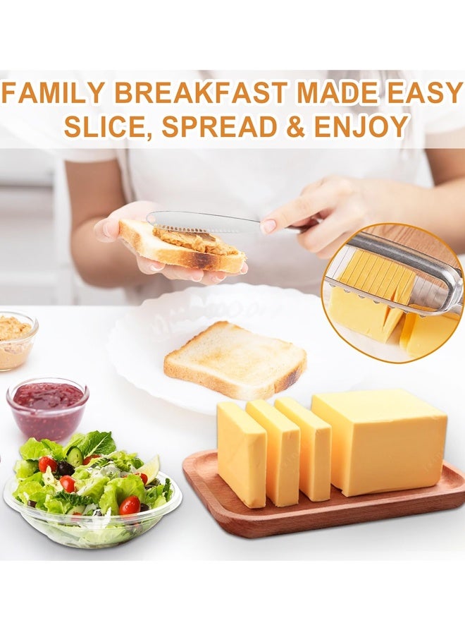 Stainless Steel Butter Slicer Cutter with 2 Butter Knives – 3 in 1 Easy Butter Spreader Knife for Cold Butter Slicing Spreading - Image 5