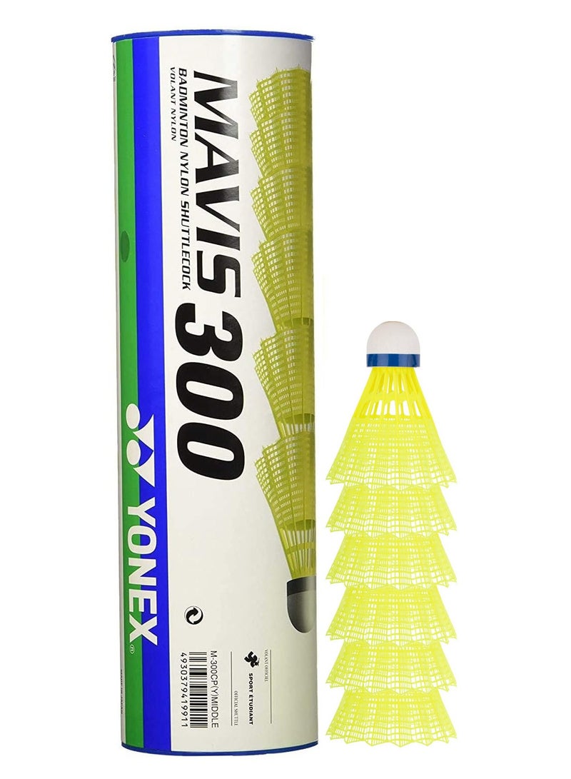 Yonex Mavis 300 Badminton Slow Speed Nylon Shuttlecocks (6 Pcs) - Image 1