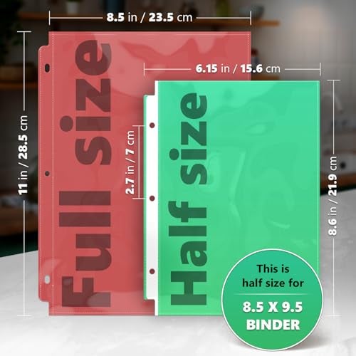 CraftSaints Half Letter 8.5x5.5’’ Pack of 50 Heavy Duty Page Sleeve Protectors for Mini 3-Ring Binders, Top Loading Crystal Clear & Archival Safe Refill Sheets, Acid-Free & Reinforced Holes - Image 3