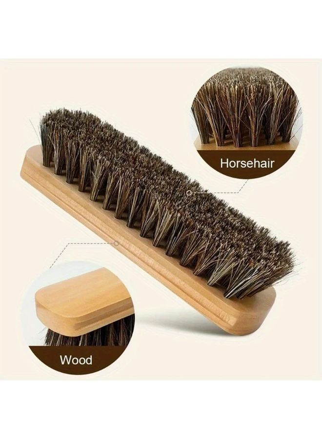 Horsehair Car Detailing Brush Soft Bristles For Interior Cleaning Leather Care Redwood Color - Image 4