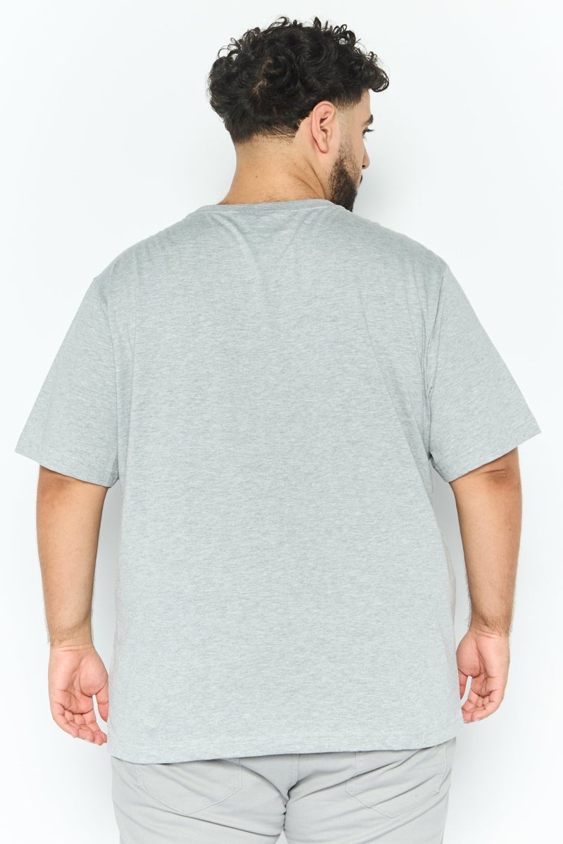 Chaps Men Crew Neck Short Sleeve Brand logo T-Shirts, Grey - Image 3